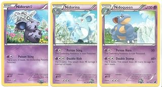 Pokemon Nidoqueen, Nidorina and Nidoran Female - Rare Card Evolution Set (Plasma Freeze #40, 41 and #42)