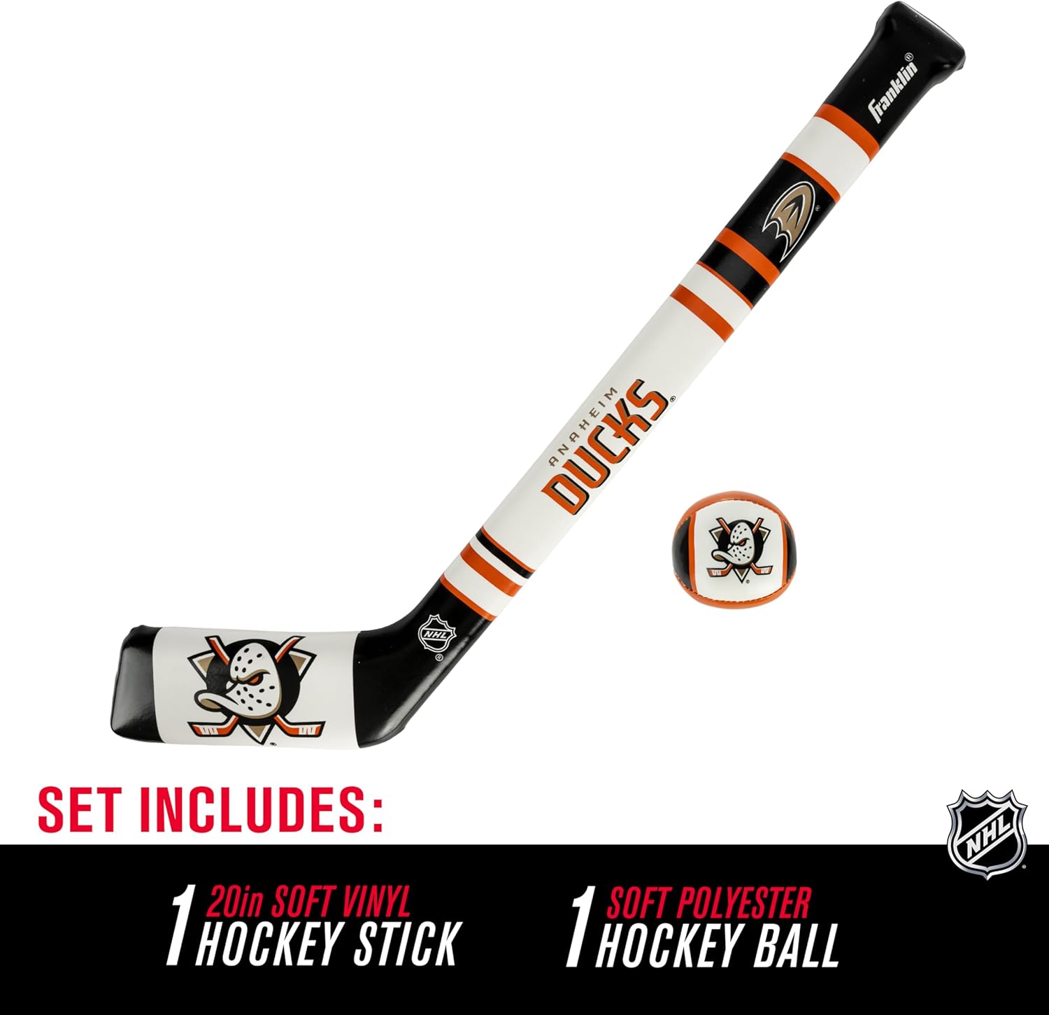Franklin Sports NHL Team Mini Soft Hockey Stick Set - NHL Team Soft Foam Mini Hockey Stick and Ball - Great Toy for Kids