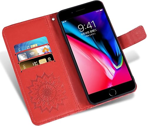 Miniatura 9 de Funda de teléfono para iPhone 7plus 8plus 78 Plus con protector de pantalla de vidrio templado, funda de cuero con tapa para tarjetero, accesorios