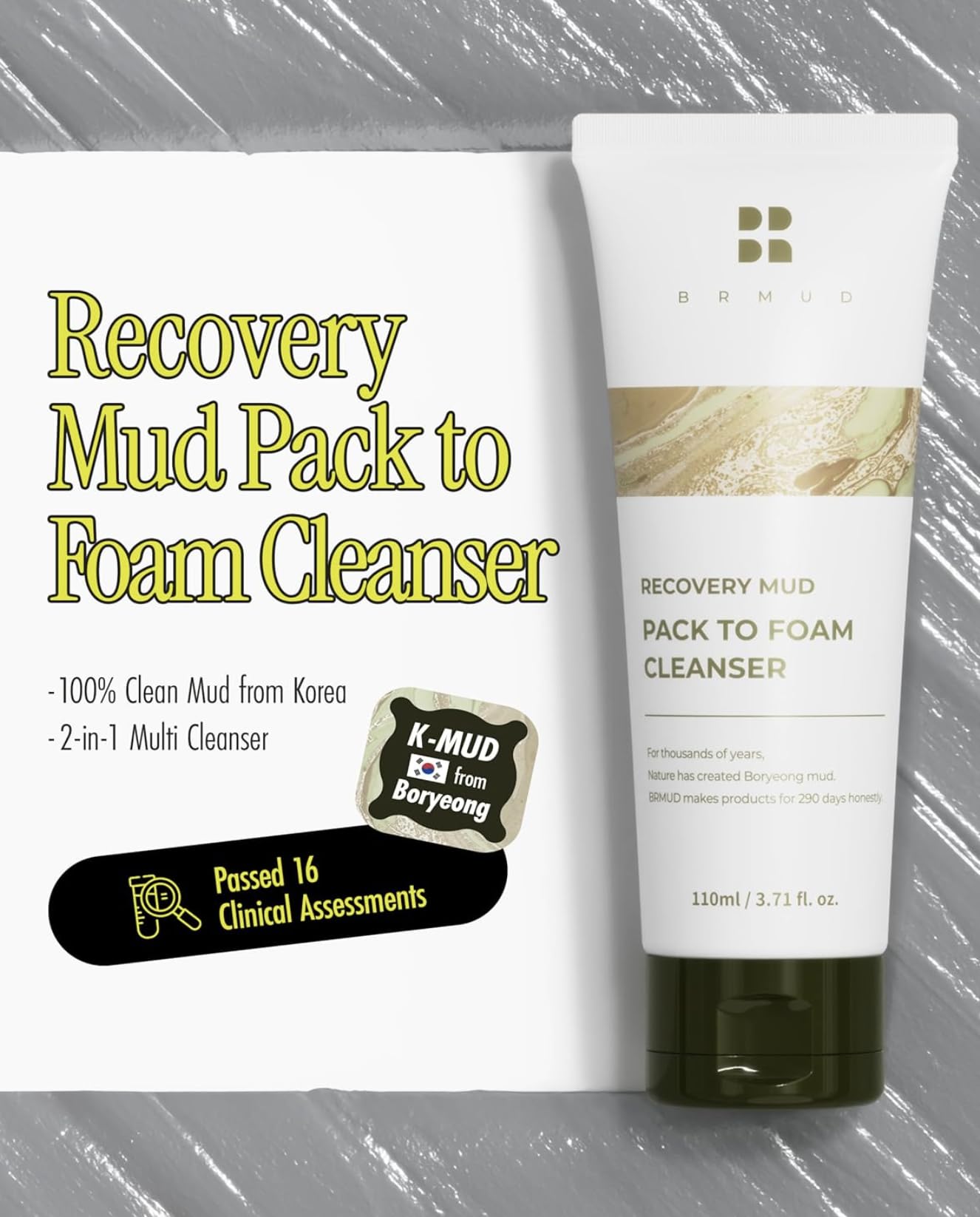 BRMUD (Cardi B Mask) Odzyskiwanie MUD PACK DO FOAM CLEANSER 110ml