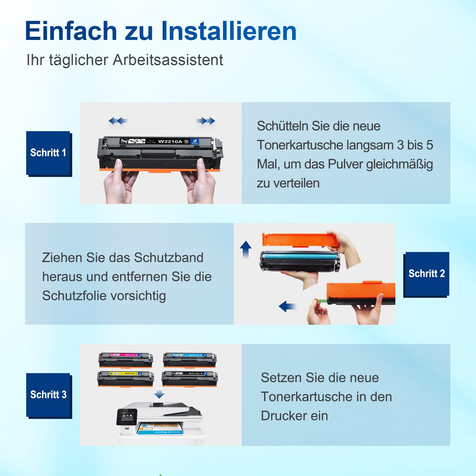 207A 207X Kompatibel für HP 207A 207X Toner Color LaserJet Pro MFP M283fdw | Kompatibel für HP Color LaserJet Pro MFP M283fdw Toner M283fdn M283cdw M282nw M255dw M255nw 4-Pack, mit Chip