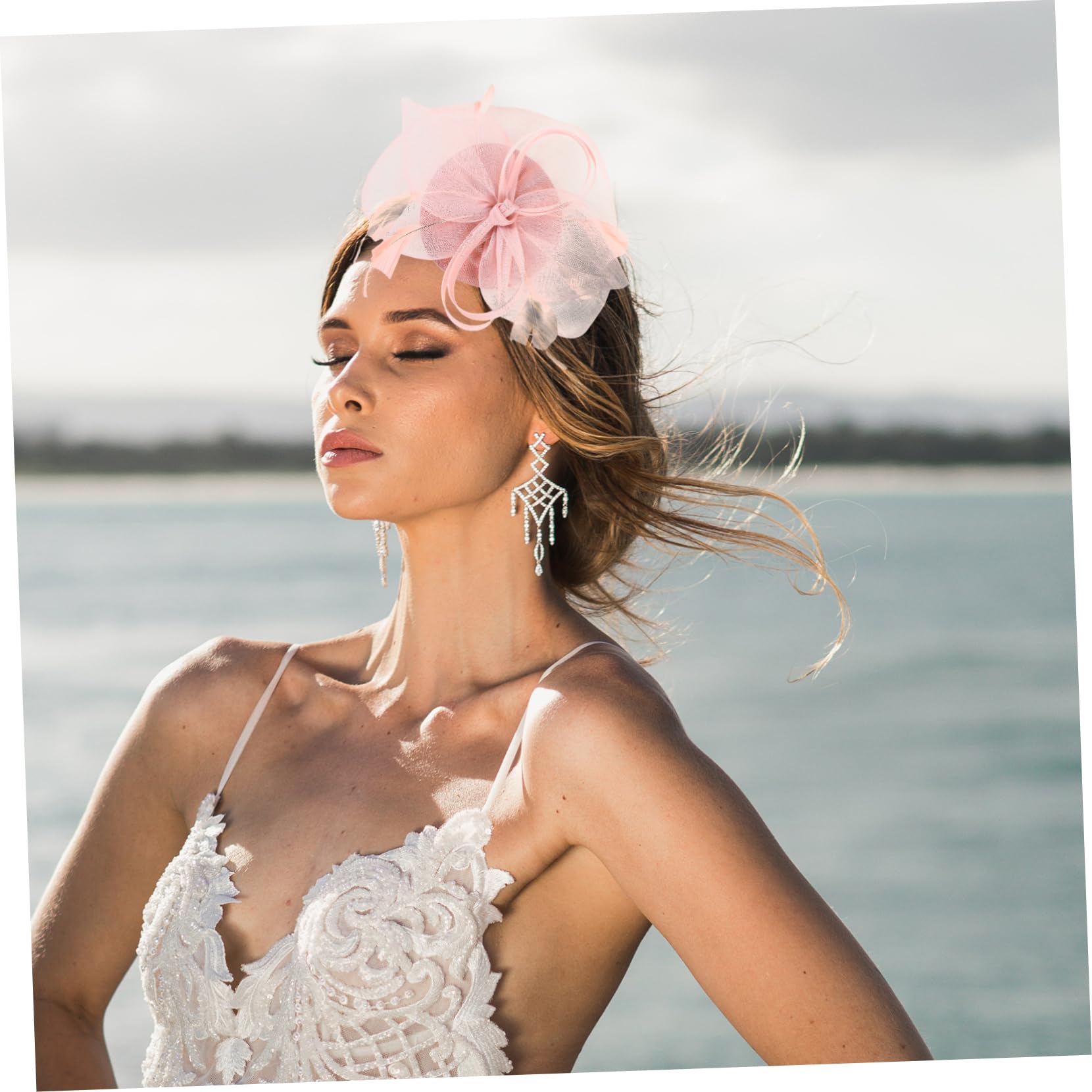 SOIMISS 2piezas Sombrero De Tocado De Gasa Para Fiesta De Té y Boda Diadema Elegante Para Mujeres Accesorio Vintage Para Eventos Especiales