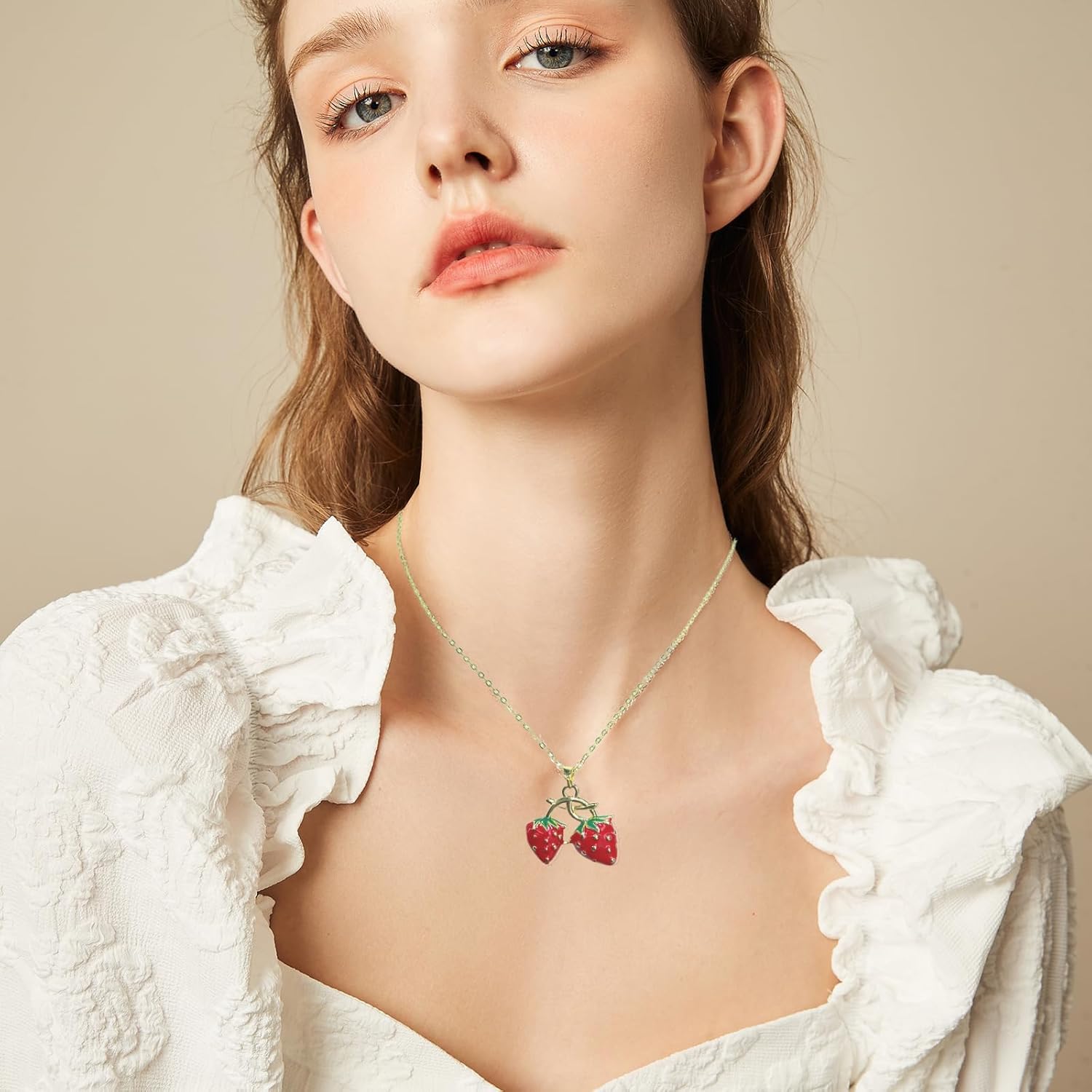 Strawberry Necklace for Women Dainty Charm Good Luck Inspirational Gifts for Her Friendship Necklace Strawberry Jewelry - Image 6