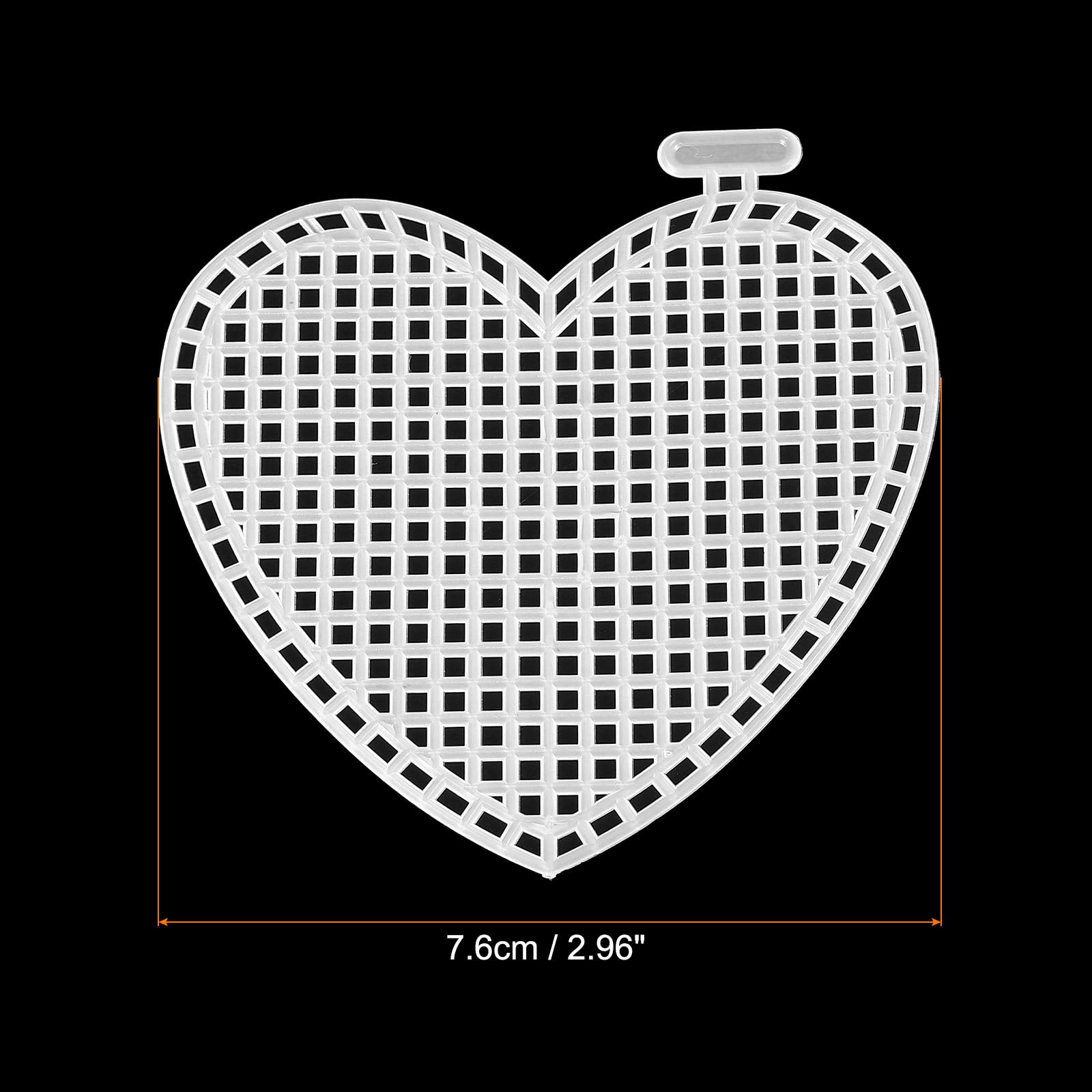 PATIKIL Plastic Mesh Canvas Sheets,10Pcs 2.96inch Cross Needlework Blank Yarn Crafting For Embroidery DIY Bookmarks Cup Mats, White, Heart Shape