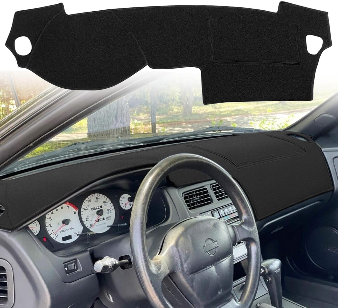 Dash Cover Mat Custom Fit for Nissan 240SX Silvia S14, Dashboard Pad Carpet Protector (Black) K191