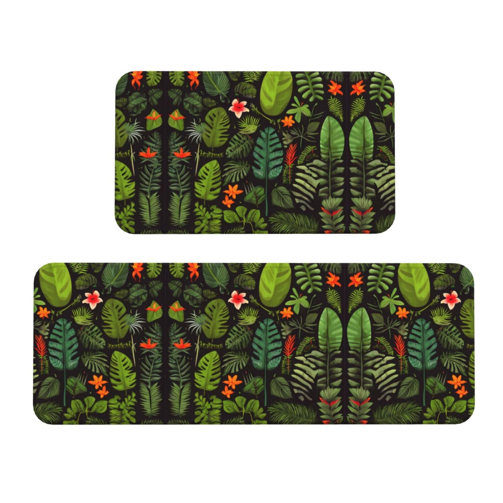 Alfombrillas de cocina antideslizantes con un colorido diseño floral para tu hogar, pack de 2