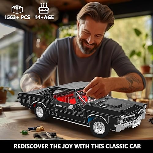 Miniatura 5 de Mould King MOC - Kit de bloques de construcción para autos deportivos, juegos de construcción de modelos de autos clásicos vintage, regalo para