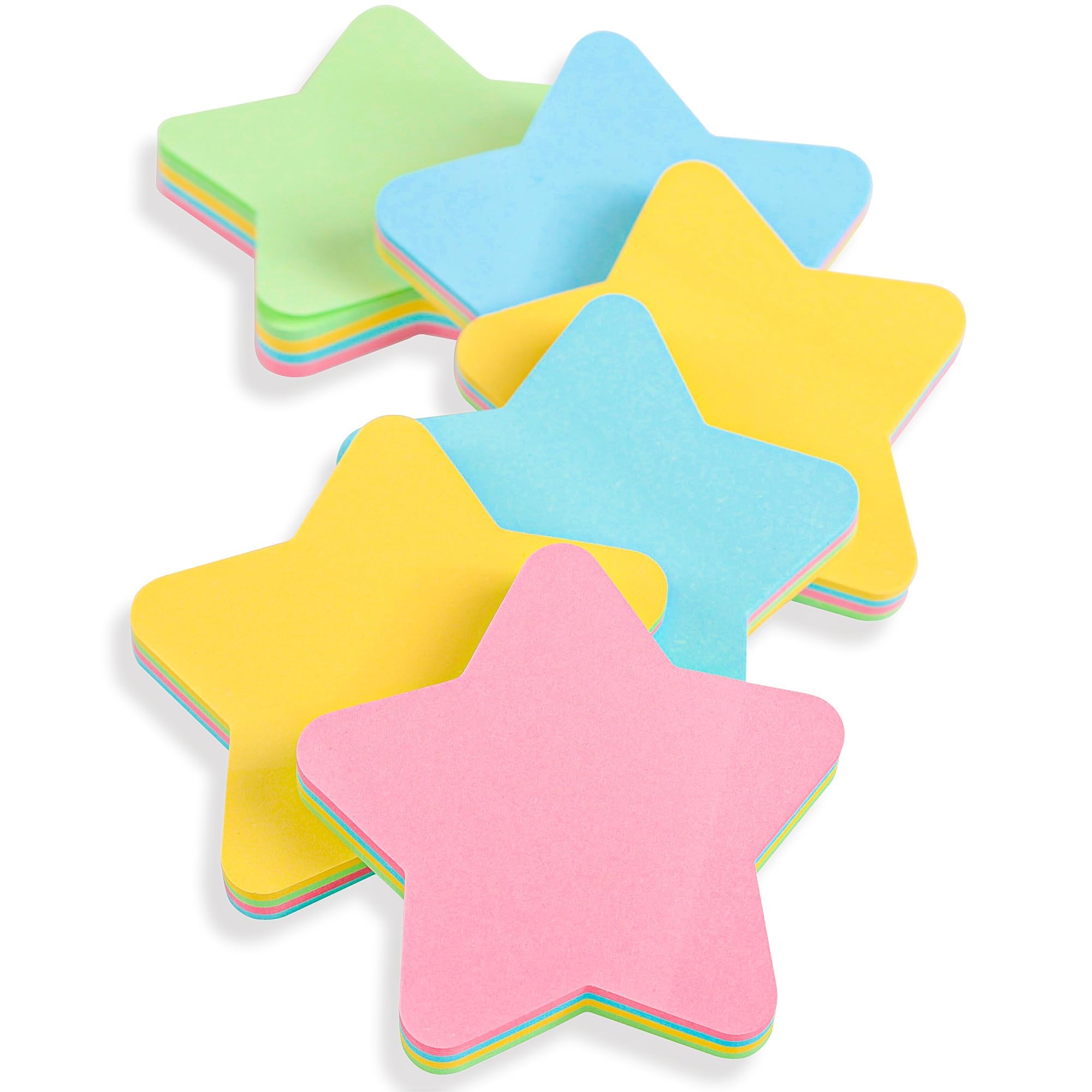 Amazon.co.jp: 600枚 付箋 星型 かわいい ミックス 4色 7cm x 7cm