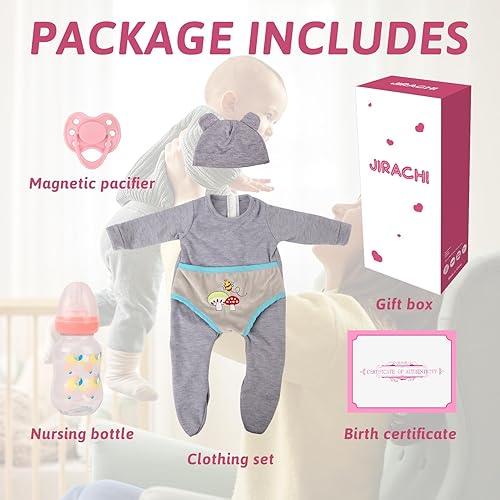 Miniatura 9 de Jirachi Muñecas de bebé Reborn realistas, muñeca realista de bebé recién nacido, cuerpo completo de silicona con accesorios de juguete, juego de