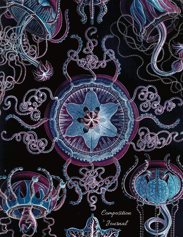 Composition Journal - Jellyfish: Student Notebook - 100 College Ruled Pages - Scientific Illustration from 1899