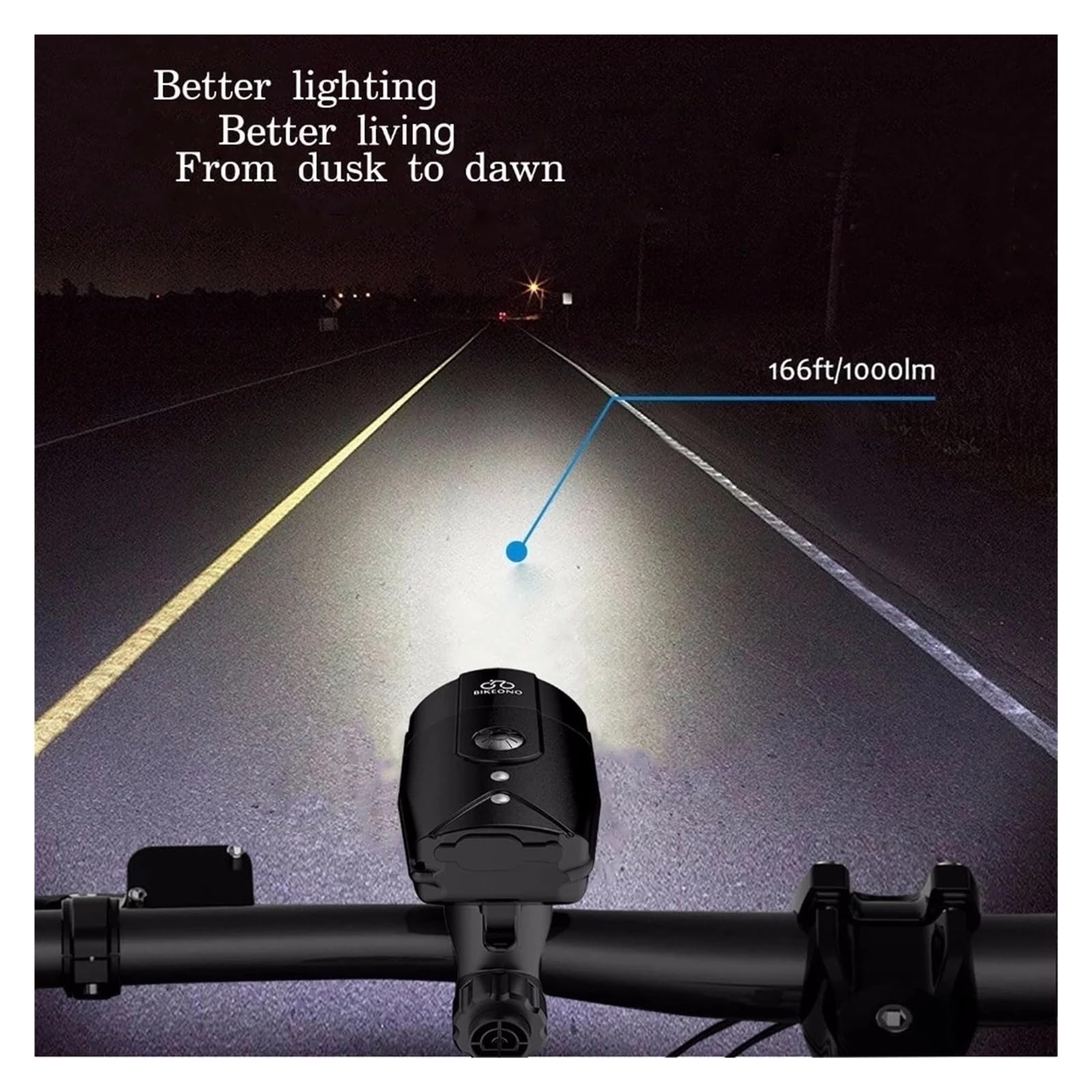 Luce anteriore for bici a LED T6 da 1 pz 1000LM | Spostamenti notturni, mountain bike, illuminazione di emergenza esterna