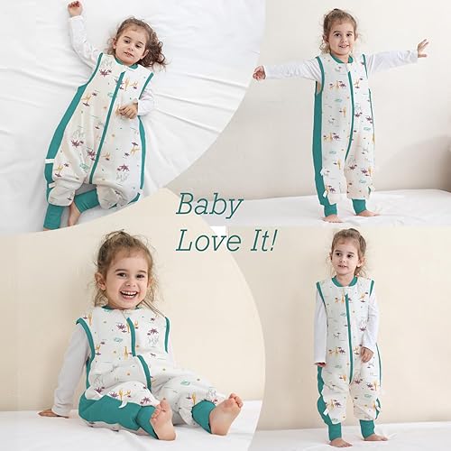 Miniatura 6 de Saco de dormir para bebé con pies 2.5 TOG Manta portátil con piernas Saco de dormir sin mangas para niños pequeños 2.5 TOG para otoño e invierno