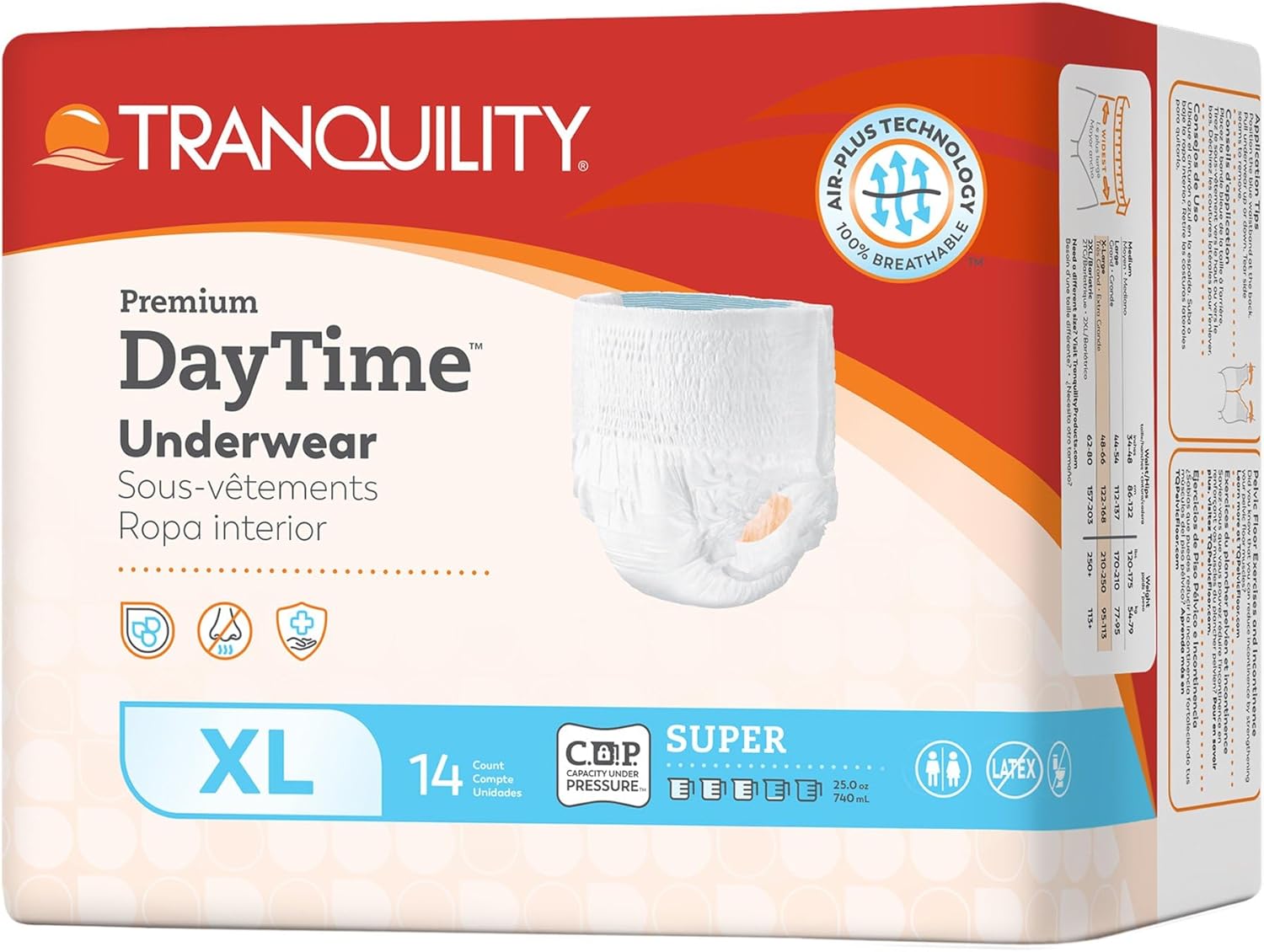 Tranquility Premium DayTime Disposable Absorbent Underwear (56 Count) - XL, 48-66 in. Waist - Super Absorbency, Breathable All-Day Comfort - Adult Diapers