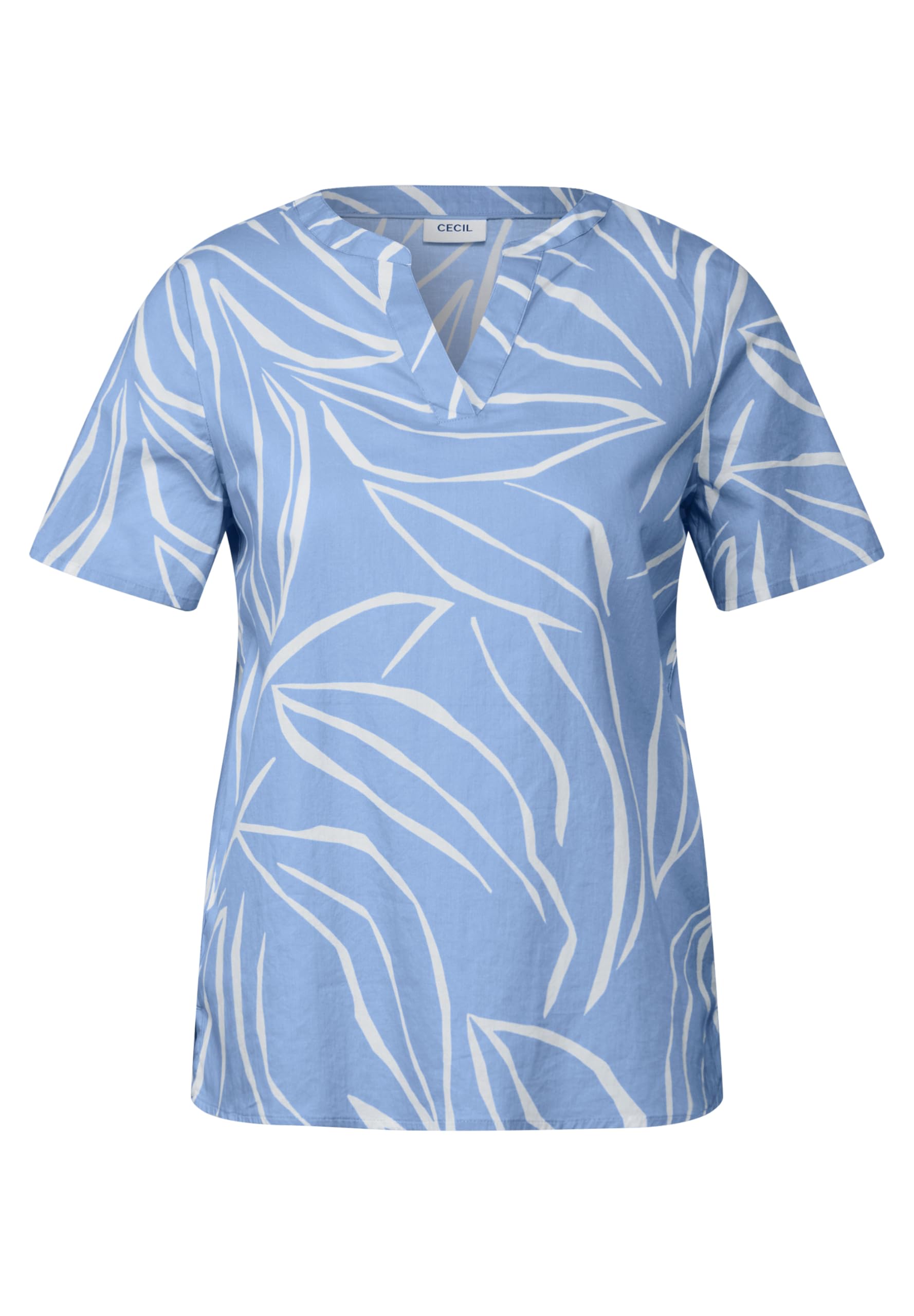 Cecil Damska bluzka bawełniana ze wzorem, Deep Pastel Blue, L