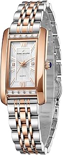 Daniel Hechter Paris Solferino Collection Stylish Analog Watch for Women with Rectangular Dial, Roman Accents, Stainless Steel Strap & Water Resistant - DHW2010