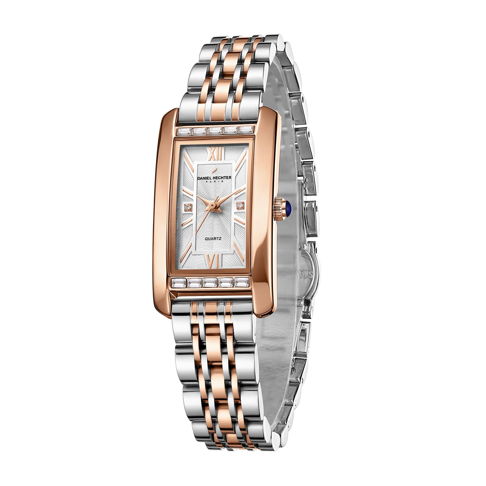 Paris Solferino Collection Stylish Analog Watch with Rectangular Dial, Roman Accents and Stainless Steel Strap-image-30
