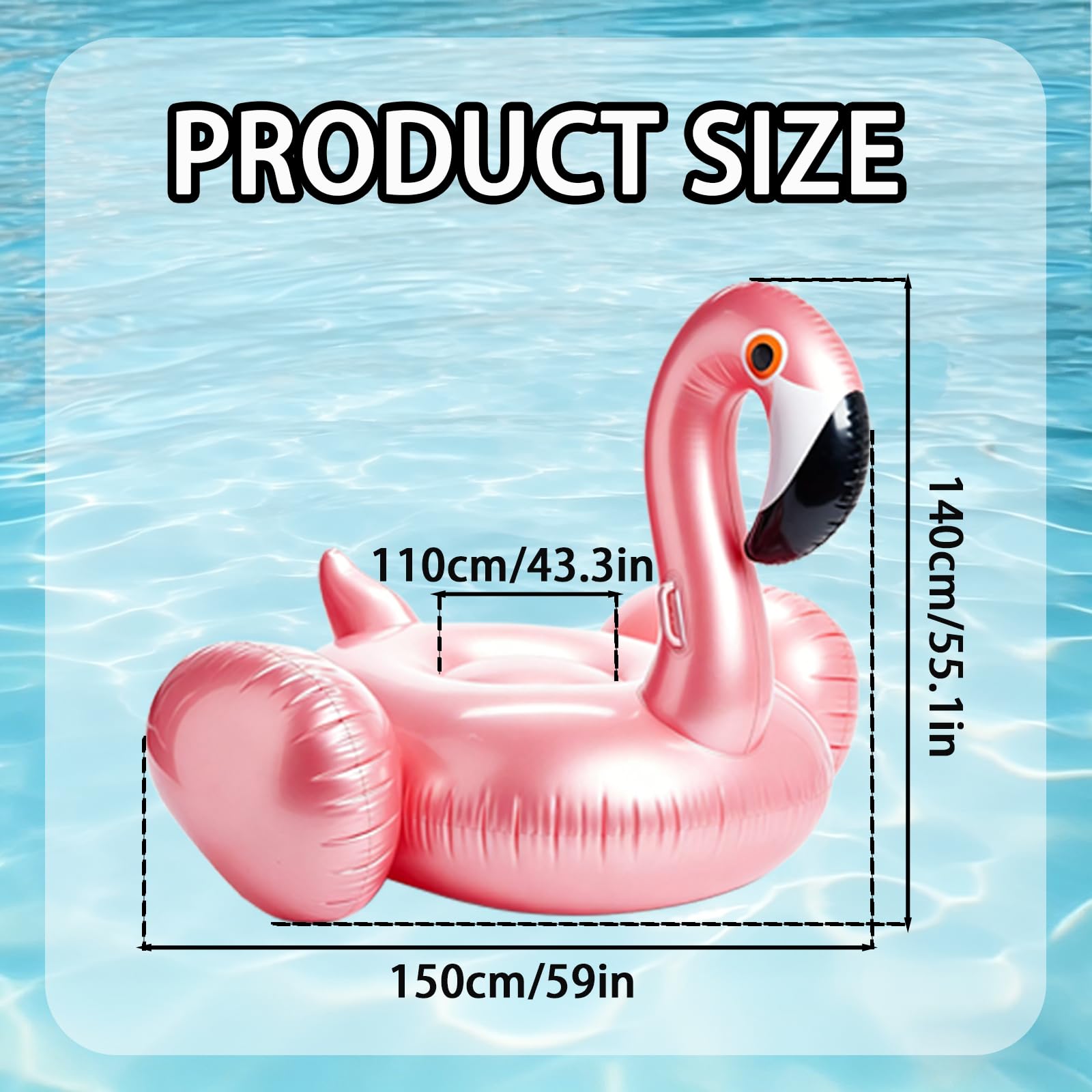 POPOYU Galleggiante per piscina con fenicottero rosa, gonfiabili per piscina, gonfiabili per adulti, piscina gonfiabile, galleggiante gigante con fenicottero per piscina, decorazioni per feste in