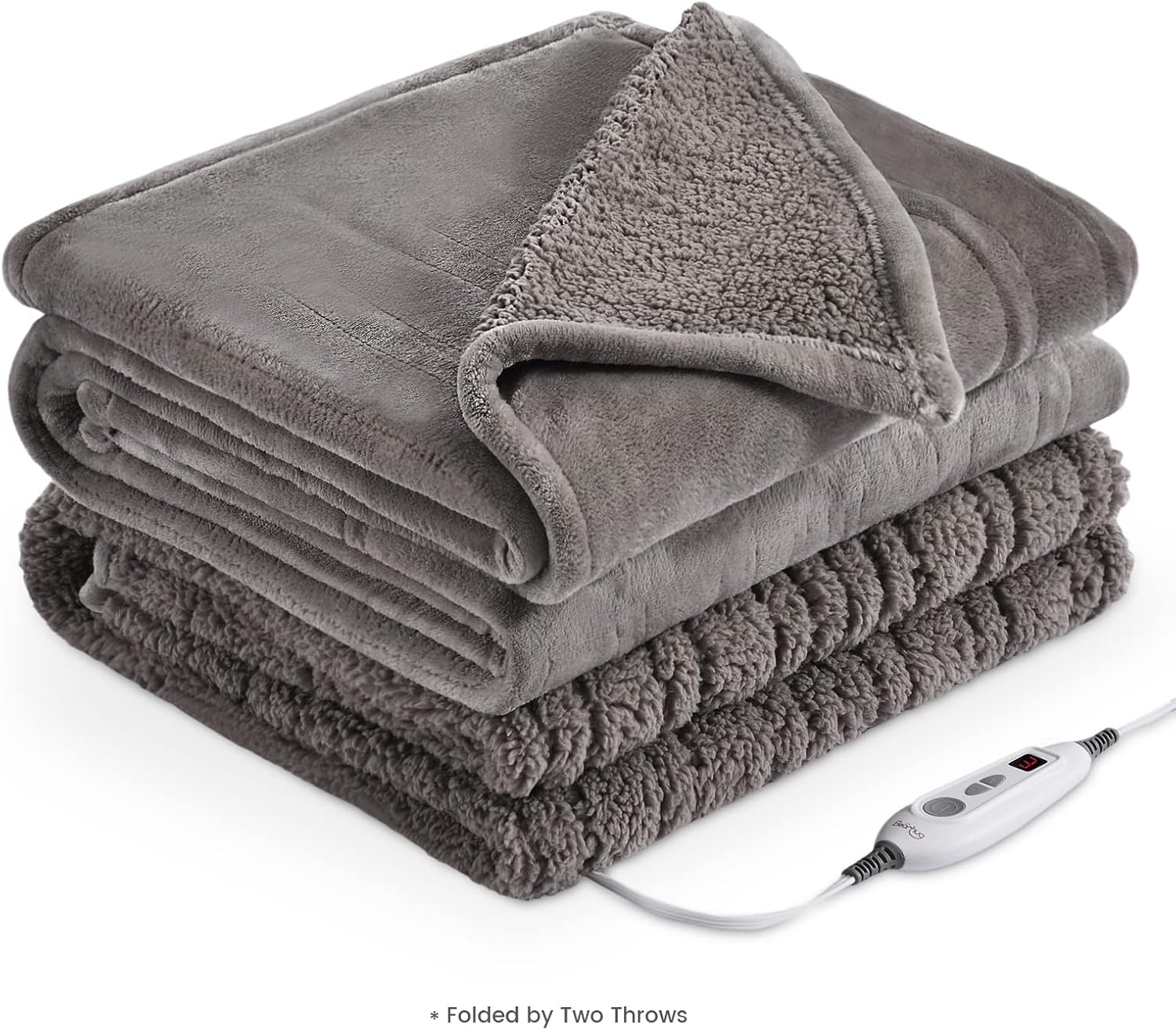 Bearhug Electric Throw Blanket 50" x 60", Reversible Velvet & Sherpa Heated Throw, 6 Heating Levels & 4H Auto Off, Over-Heat Protect, ETL Certification, Machine Washable - Image 7