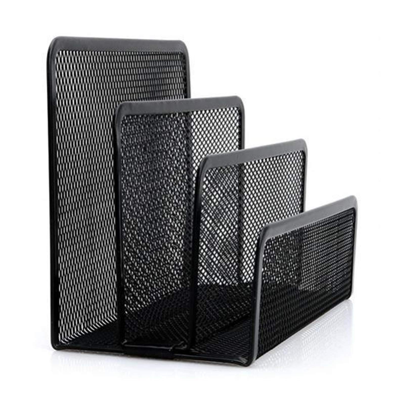 Portariviste Desktop Maglia Lettera Sorter Mail Mayn Toers Stand Holder Documenti Vassoio Desktop File Tray Teraggio di file Organizer Holder Desk Organizer (nero) Cartella espandibile