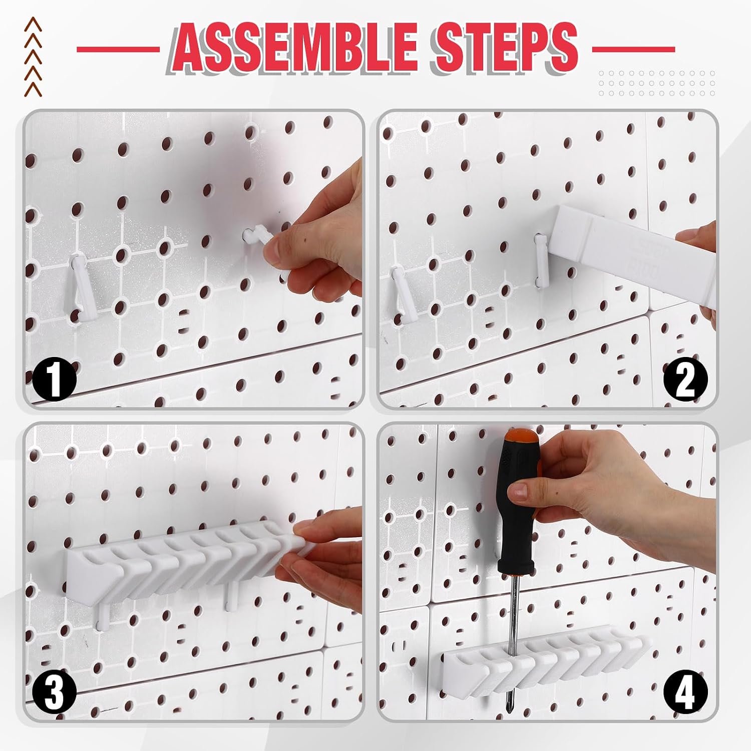 Novabright 1 Pc White Pegboard Screwdriver Holder Pegboard Accessories image 5