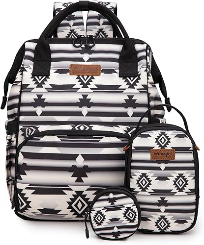 Montana West Wrangler Callie - Mochila para pañales con funda para chupete, bolsa cruzada para botella y correas para cochecito de bebé, diseño