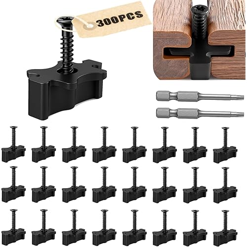 300Pcs Hidden Fasteners, Hidden Deck Fasteners for Composite Decking Boards,Lasiever Nylon Hidden Fasteners with Screws, Universal Composite Decking Clips for Decking Boards