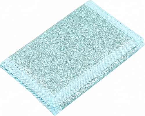 Kids Wallet for Boys Girls Teens Trifold, Canvas Toddler Wallet for Boys, Cute Zipper Wallets Youth with Coin Pocket Card Holders, Novelty Wallets for Childrens Birthday Gifts, Glitter Blue,