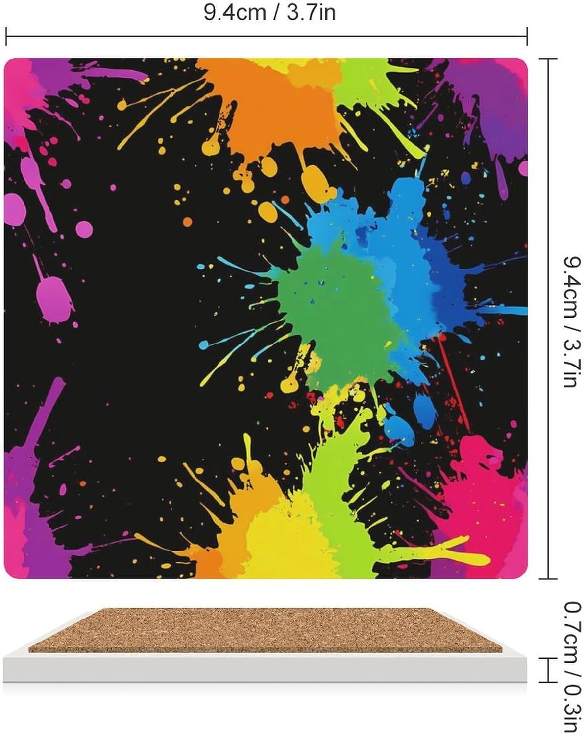 Tie Dye Print Ceramic Coasters Square Drinks Coaster Coffee Table Decor Table Coaster for Home Bar