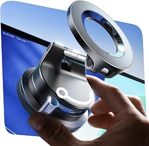 LISEN Car Phone Holder Car for Magsafe Magnetic Car Mount [24 Strongest Magnets & 89+ LBS Suction] Vacuum Magnetic Phone Holder Cars Accessories Suction Dashboard Mount for iPhone 17(Space Black)