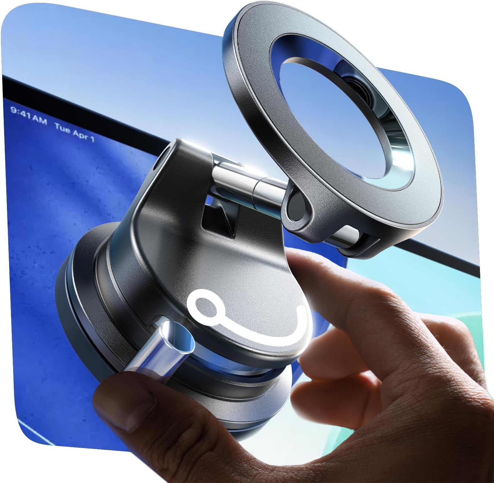 LISEN for Magsafe Car Mount, Magnetic Phone Holder for Car Phone Holder Magnetic [Strong Suction+22xN55] 2026 Upgraded Vacuum Mobile Phone Holder Car Phone Mount for iPhone 17-12,Small Titanium Black