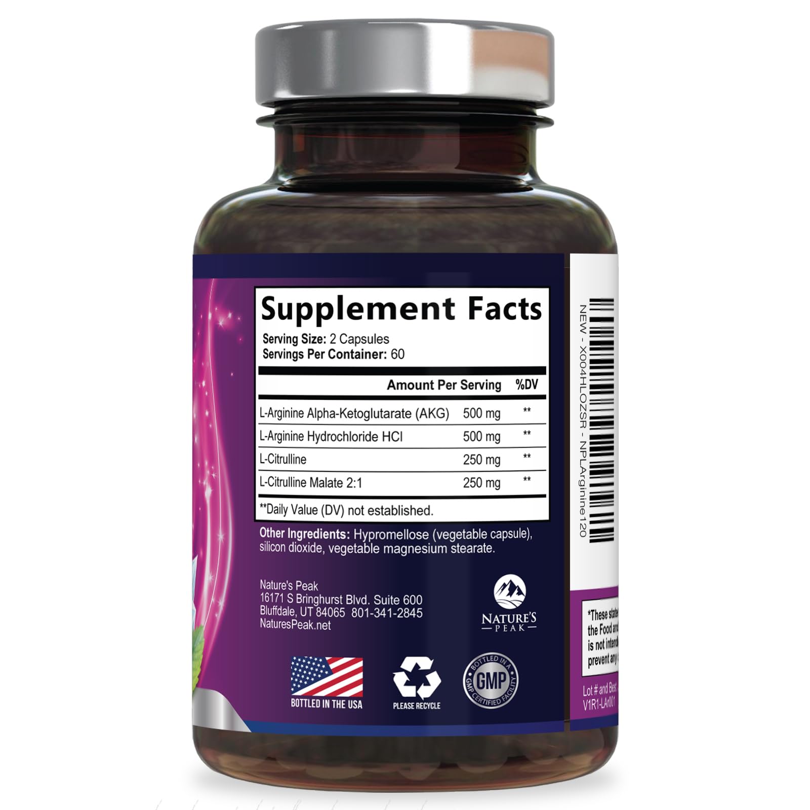 L-Arginine 1000mg - 3X Strength L Arginine Supplement with L-Citrulline - Complete Pre Workout Nitric Oxide Booster - Powerful Energy & Muscle Support for Men & Women - Bottled in USA - 120 Capsules — Amazon image 9