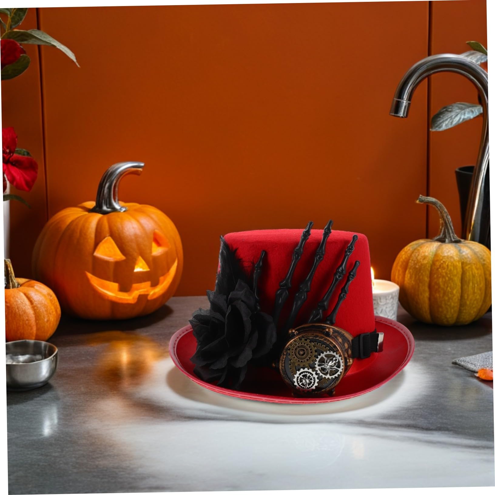 Sombrero de Copa Steampunk con Gafas de Disfraz para Fiestas Temáticas de Halloween y Actividades al Aire para Hombres y Mujeres