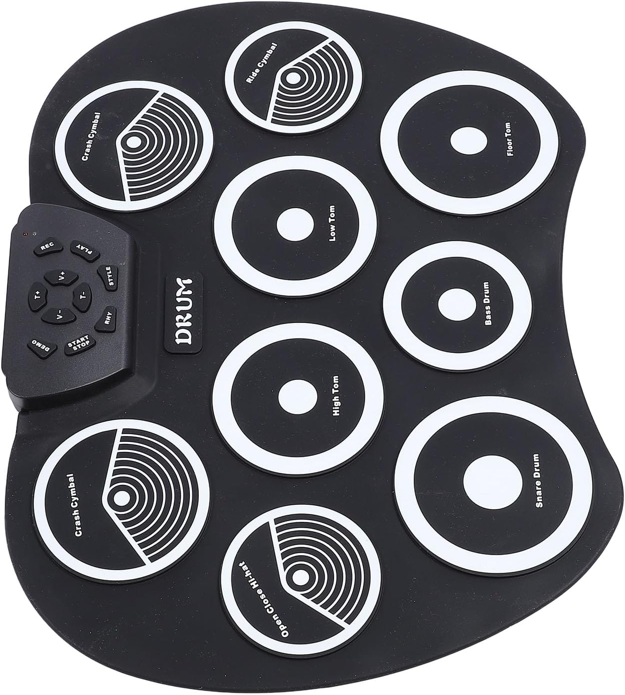 Alomejor Electronic Drum Set, USB Portable Silicone 9-Pad Roll Up Drum with Pedal and Sticks, Lightweight Practice Pad for Home Travel Gaming