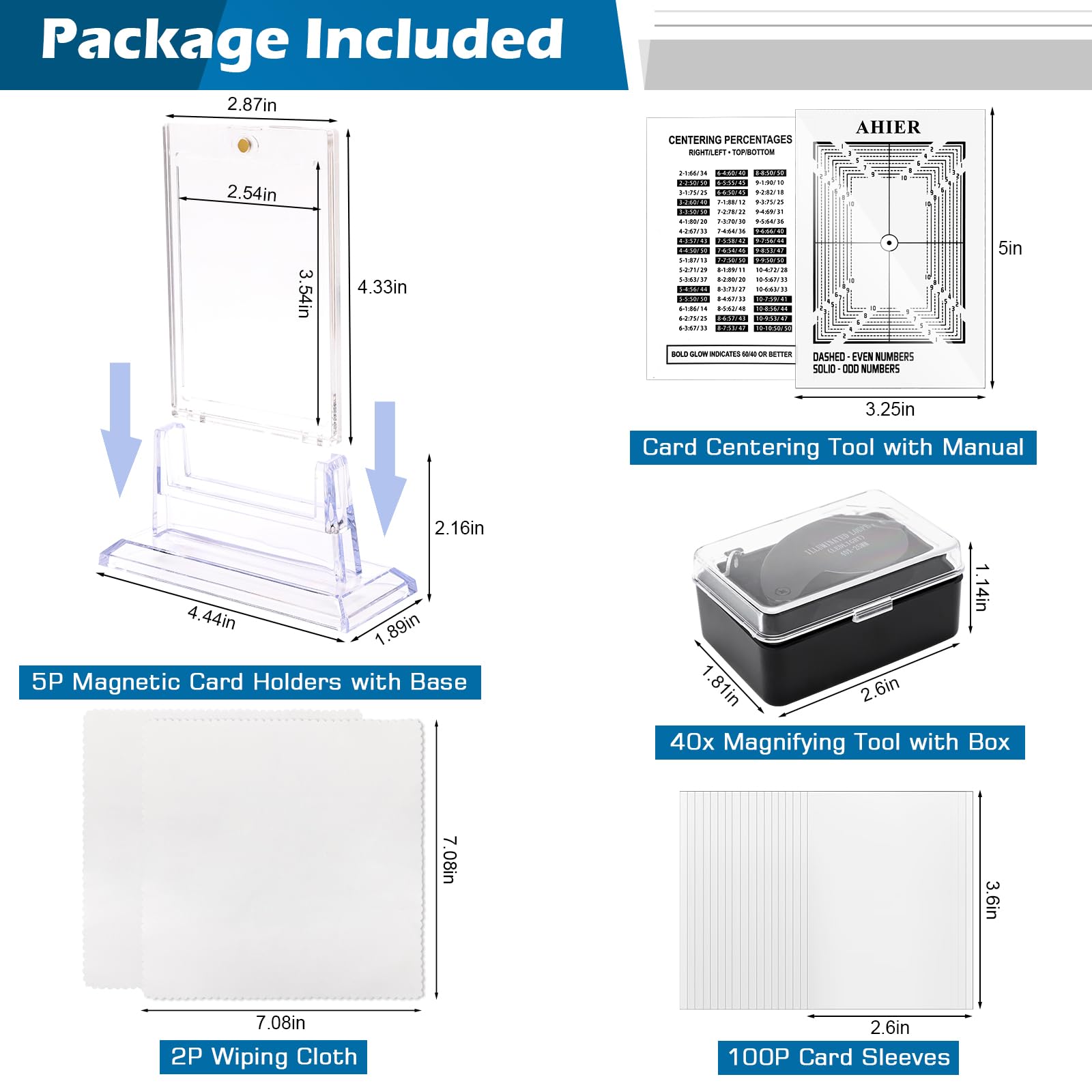 Amazon.com: AHIER Card Grading Kit with Centering Grading Tool