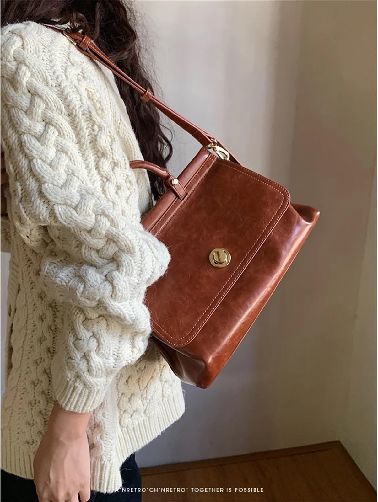 Bolso de mujer Bolsos mensajero for hombro cuero retro