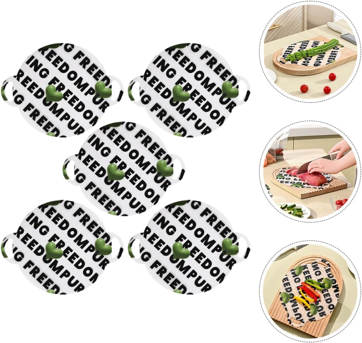 5pcs Disposable Vegetable Cutting Mats EVA Chopping Sheets for Baby Food