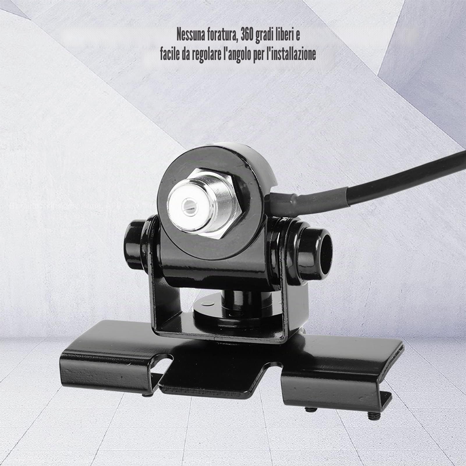 Goshyda Staffa di Montaggio per per Auto, Base di Montaggio per con Morsetto a Clip per per Auto Radio Mobile con Linea di Estensione di 5 Metri (Strumento di Rimozione Incluso)