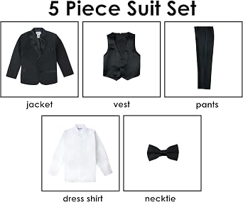 Spring Notion Boys' Classic Fit Tuxedo Suit Set, No Tail
