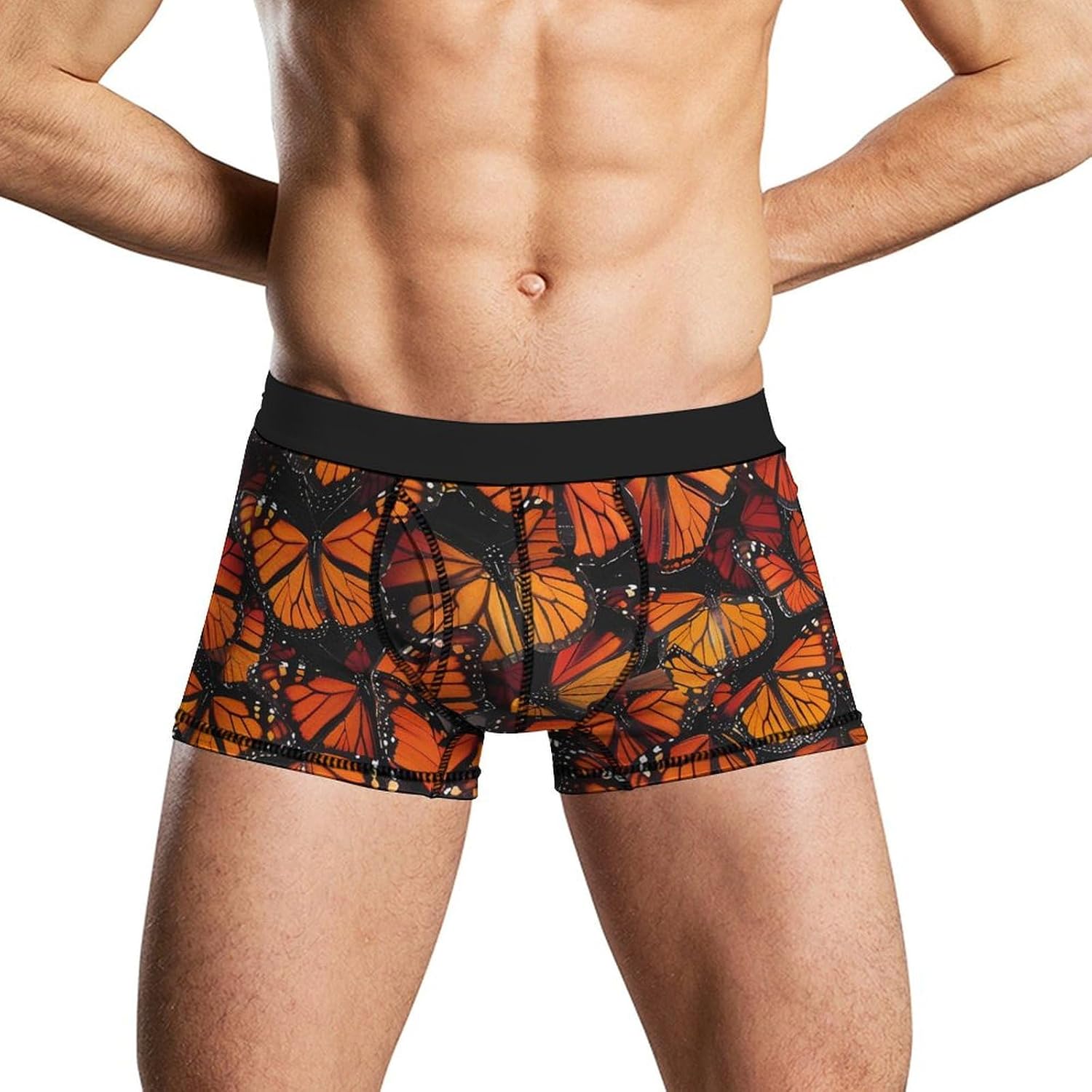 Monarch Butterfly Novelty Men's Trunks Soft Breathable Underwear Patterned Stretch Briefs