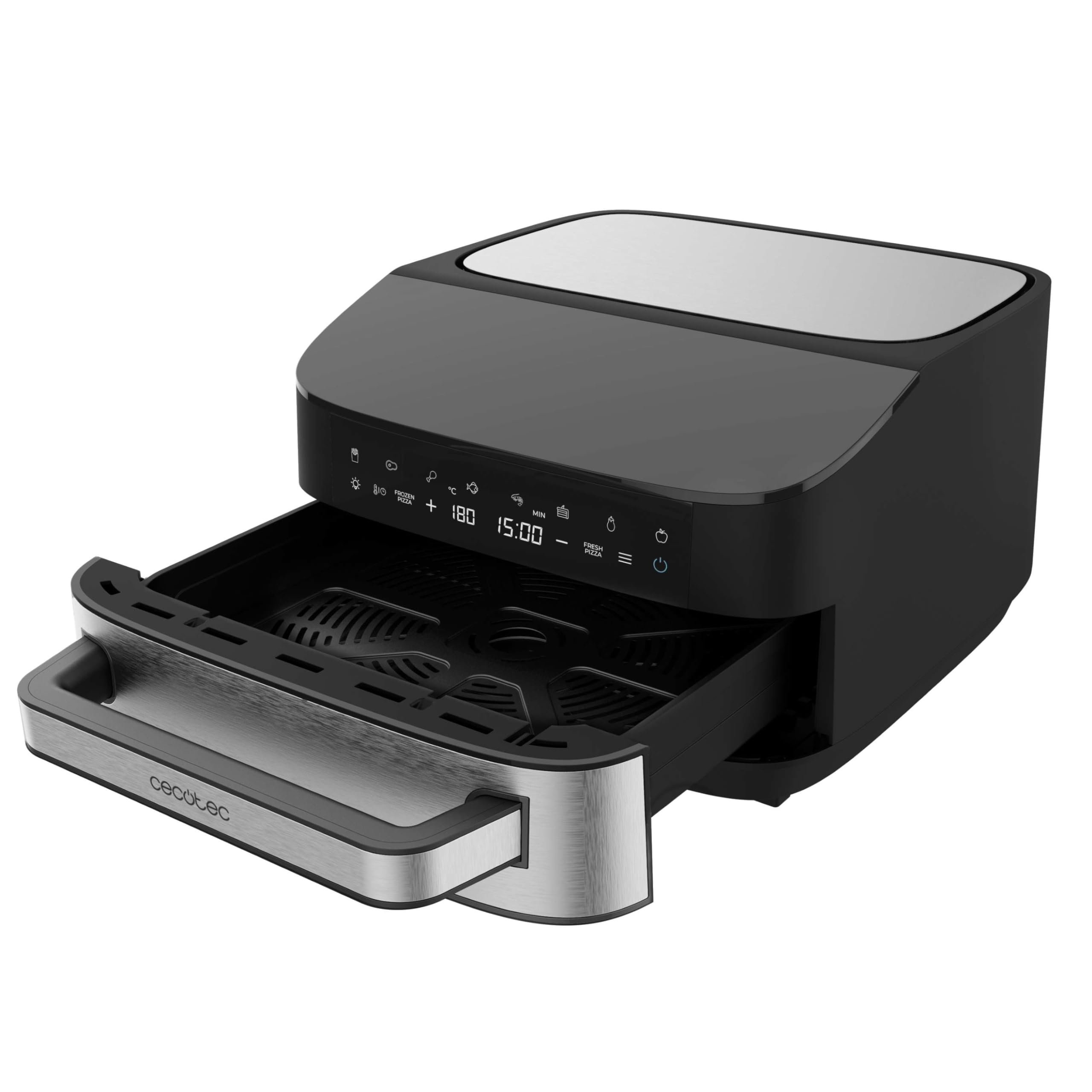 Cecotec Horno Eléctrico para Pizza de 7L Pizza&Fry 7000. 2200W, Pizzas de 13 Pulgadas, Pantalla Táctil, 8 Programas, Temperatura Ajustable 40-230ºC, Piedra para Pizza, Resistencia Superior e Inferior