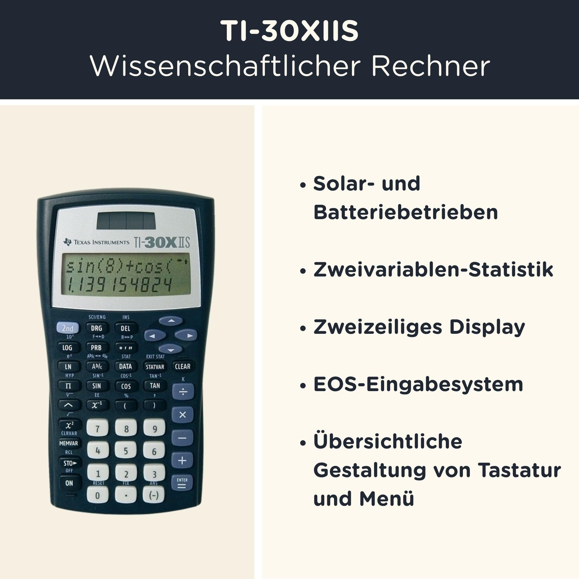 WYNGS TI-30XIIS Taschenrechner Schwarz Basic Set