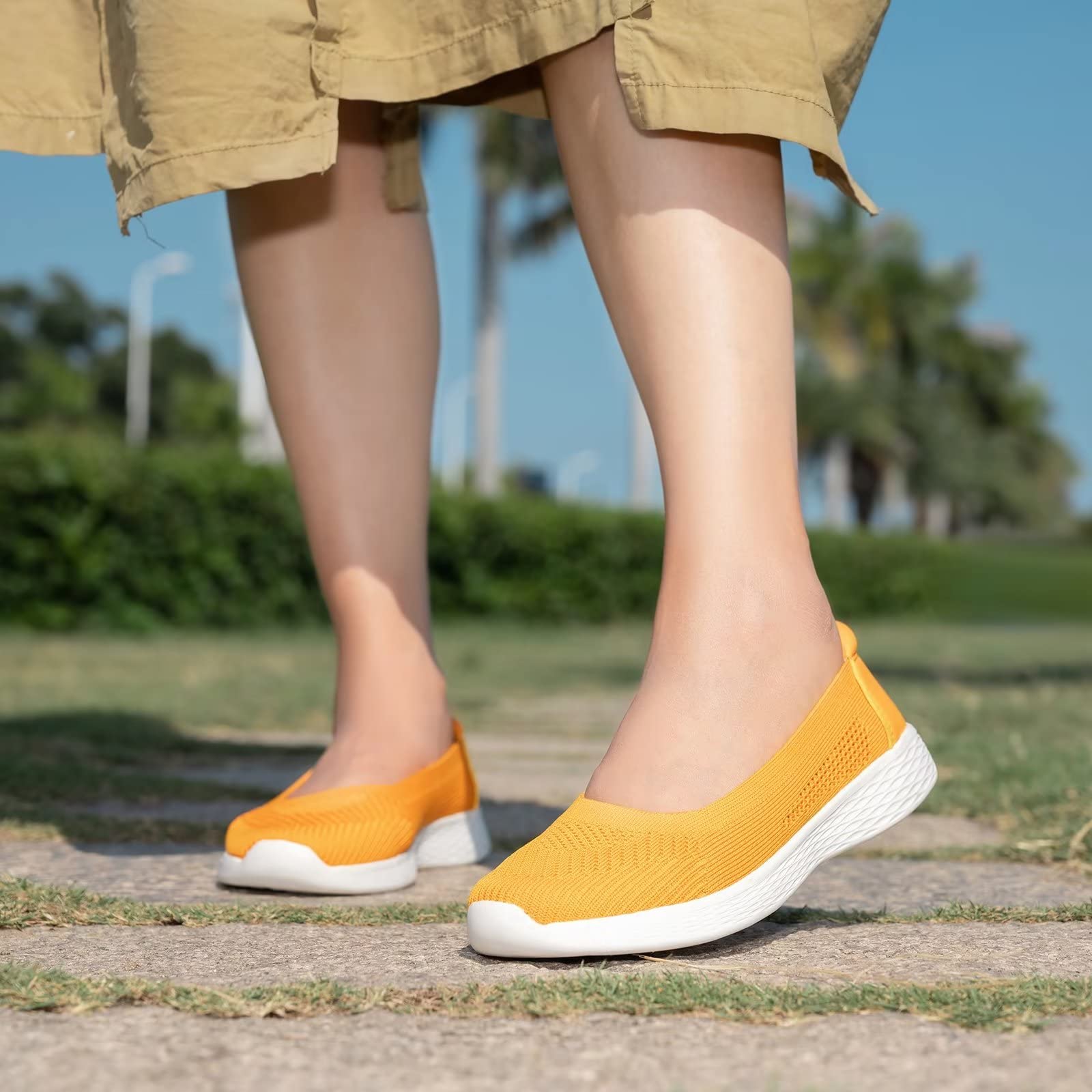TIOSEBON Scarpe da Donna Basse, Piatte, Ultra Leggere e Traspiranti in Rete