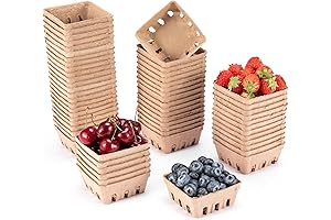 PARBEE 60 Pack Pulp Fiber Berry Basket, Molded Containers Vented for Strawberry...