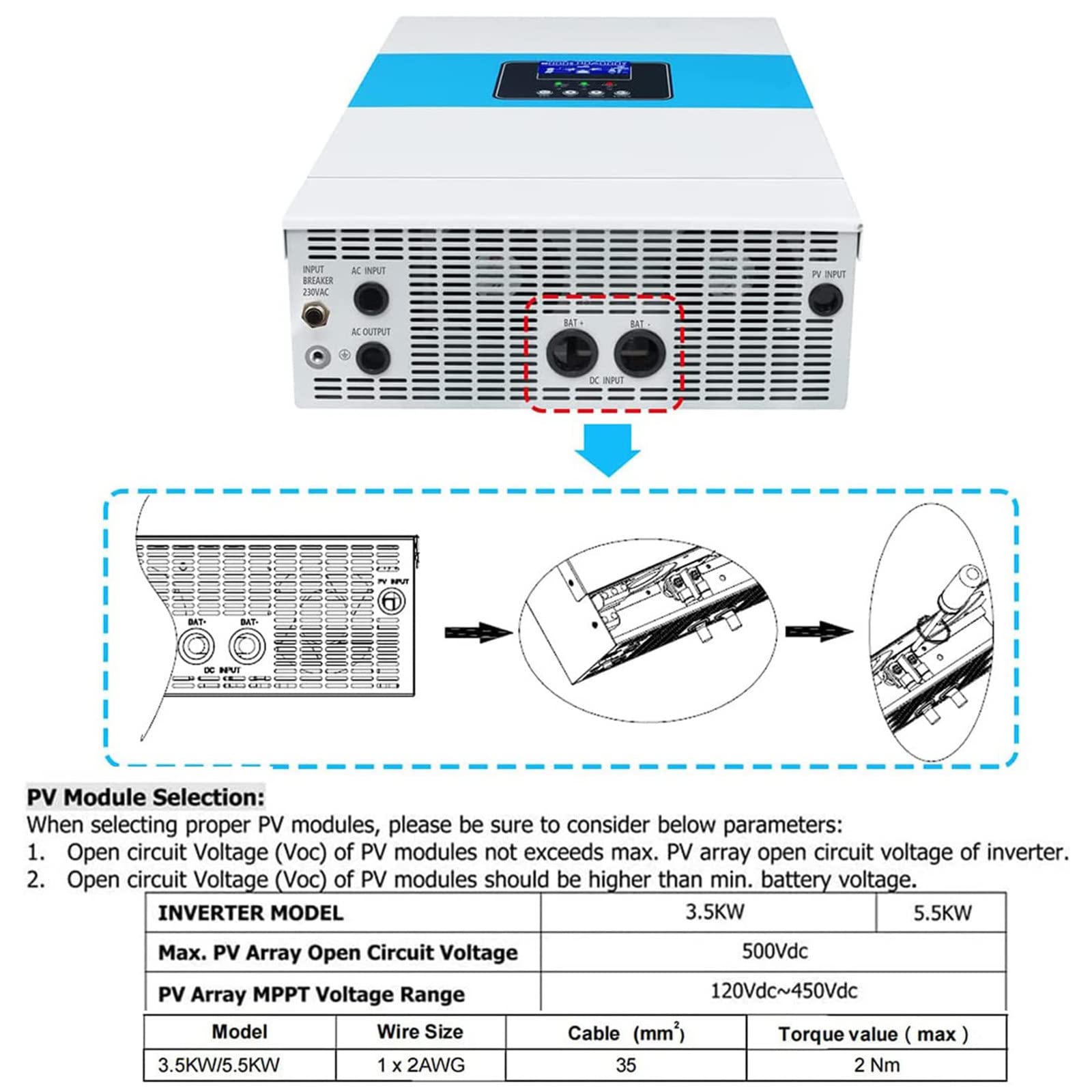 3.5kw/5.5kw czysta fala sinusoidalna falowniki off-grid, kontroler fotowoltaiczny sterowanie falownikiem zintegrowana maszyna, z kontrolerem ładowania słonecznego 100A, 3500W-24V-220V