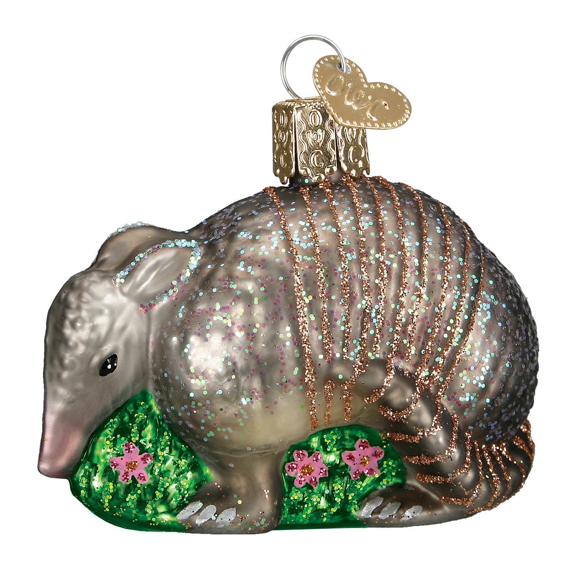 Old World Christmas Brown Wildlife Animals Glass Blown Ornaments For Christmas Tree Armadillo