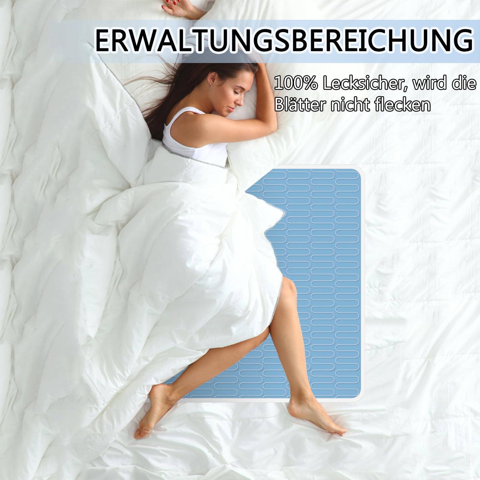 4 Inkontinenz Bettwäsche -85 X 130cm, waschbare und Wiederverwendbare wasserdichte Matratze, Urinalpolster für Erwachsene, Kinder, Senioren und Haustiere