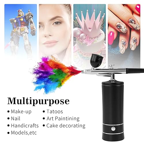 Miniatura 4 de Kit de aerógrafo con compresor de aerógrafo, dijes de uñas, cepillo de aire inalámbrico para peluquería, arte de uñas, decoración de pasteles,