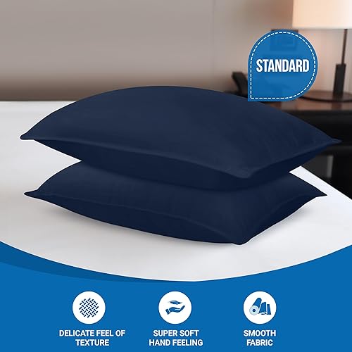 Miniatura 2 de Utopia Bedding Almohadas de cama para dormir (azul marino), tamaño estándar, juego de 2, almohadas de hotel, almohadas refrescantes para dormir de