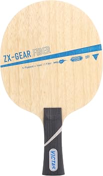 VICTAS ZX-GEAR FIBER Table Tennis Racket, Shakehand for Attacks, Special Material, Single Item/Rubber Set