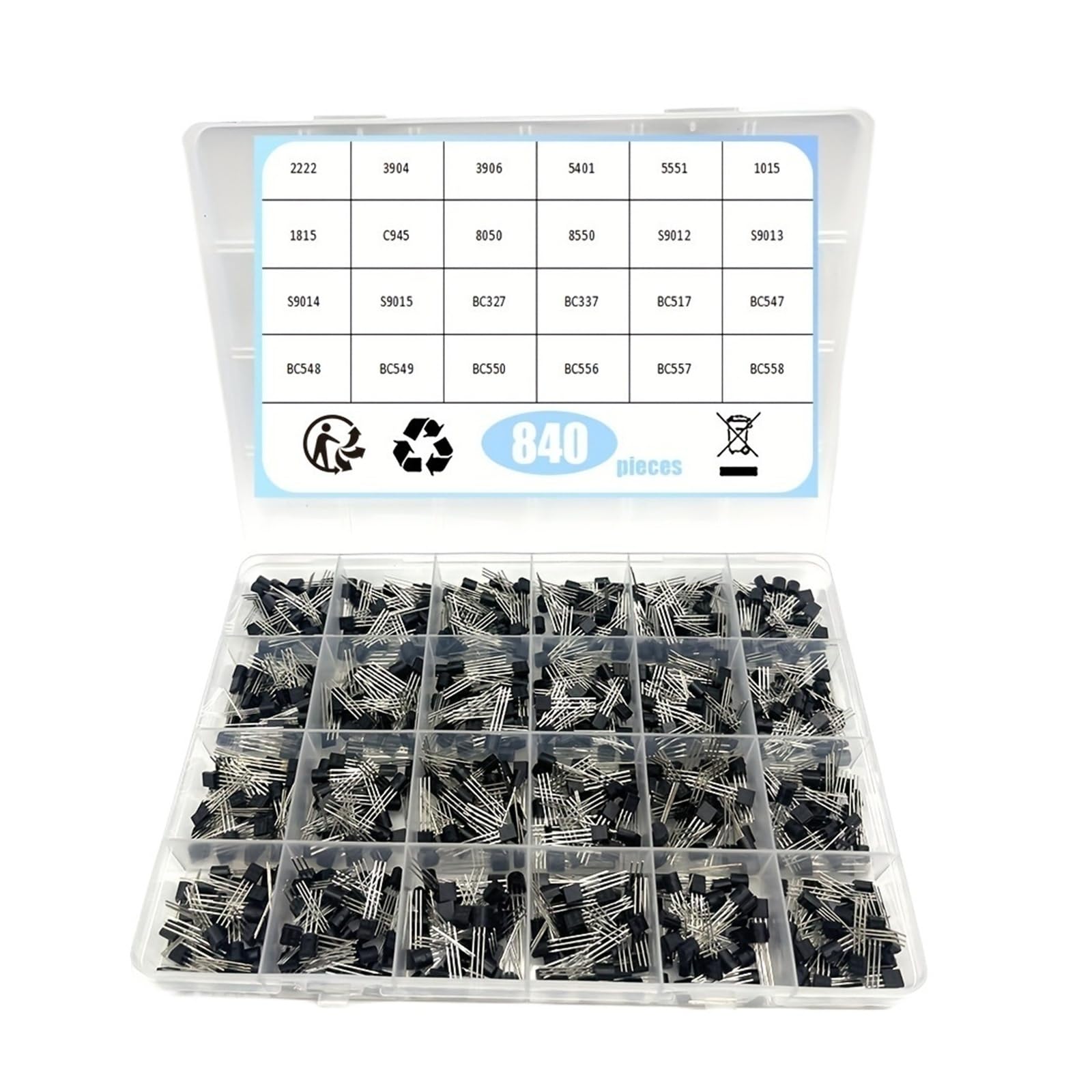 840 unids/set 24 valores TO-92 surtido de transistores